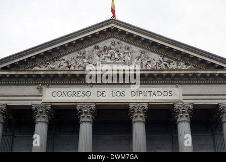 Congreso de los Diputados (Congrès des députés), Madrid, Espagne Banque D'Images