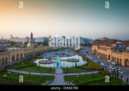 Shar Park et bazars Qaysari, Erbil, au Kurdistan, Iraq, Middle East Banque D'Images