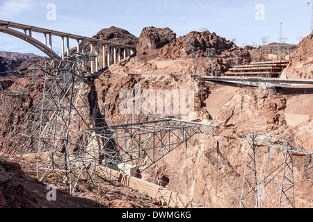 Le Barrage Hoover, près de Bolder City dans le Nevada;USA;Nord;l'une des plus grandes centrales hydroélectriques du barrage de l'eau dans le monde Banque D'Images