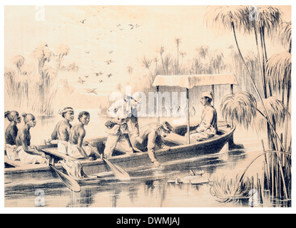 Livingstone et Stanley sur la Rusizi Banque D'Images