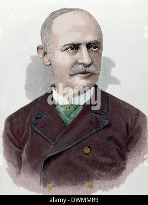 Benjamín Máximo Laguna et Villanueva (1822-1902). Entomologiste et botaniste espagnol. La gravure. De couleur. Banque D'Images