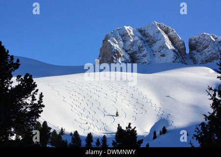 Sci les chenilles à Siusi Alpe di Siusi / Germany / Alto Adige, Italie Banque D'Images
