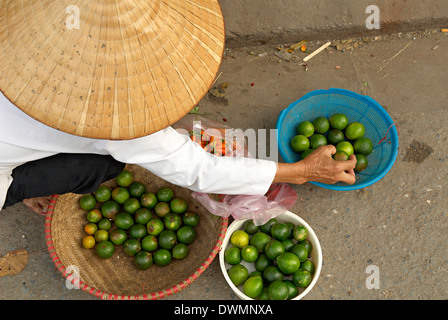 Vendeur de citron, marché dans la vieille ville, Hanoi, Vietnam, Indochine, Asie du Sud-Est, l'Asie Banque D'Images