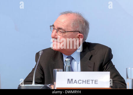 Berlin, Allemagne. 10 Mar, 2014. Second allemand-portugais réalisé dans le forum européen de la salle.des affaires étrangères à Berlin./Photo : Rui machete, Ministre des affaires étrangères de la République portugaise. © Reynaldo Paganelli/NurPhoto ZUMAPRESS.com/Alamy/Live News Banque D'Images