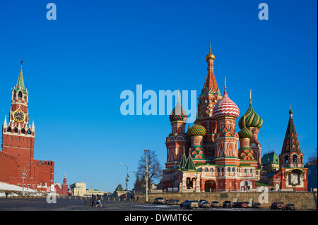 La Cathédrale Saint-Basile, la Place Rouge, l'UNESCO World Heritage Site, Moscou, Russie, Europe Banque D'Images