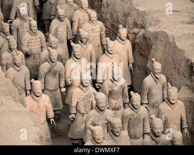 L'Armée de terre cuite près de la ville de Xian dans la province du Shaanxi dans la République populaire de Chine Banque D'Images