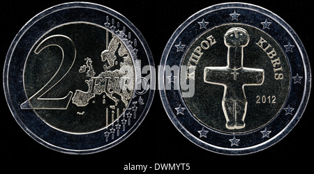Pièce de 2 euros, l'idole de Pomos, Chypre, 2012 Banque D'Images