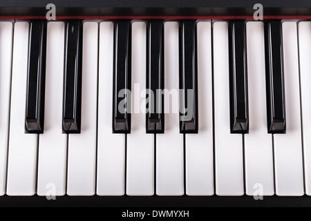 Détail de clavier de piano. Banque D'Images