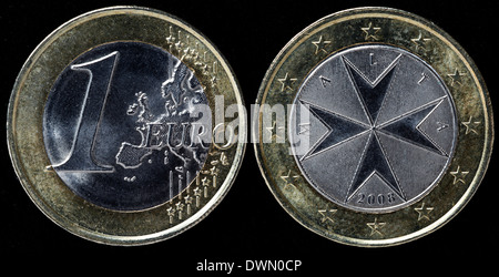 Pièce en Euro, croix de Malte, Malte, 2008 Banque D'Images