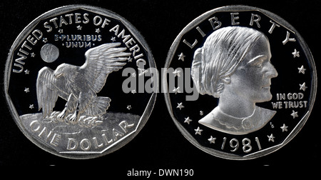 1 pièce d'un dollar, USA, 1981 Banque D'Images