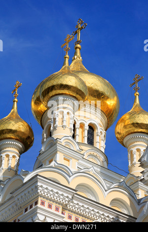 La cathédrale Alexandre Nevski, Yalta, Crimée, Ukraine, Europe Banque D'Images