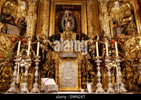 Détail d'une chapelle latérale de Nuestra Señora de la O Eglise, Sanlucar de Barrameda, Andalousie, Espagne, Europe Banque D'Images