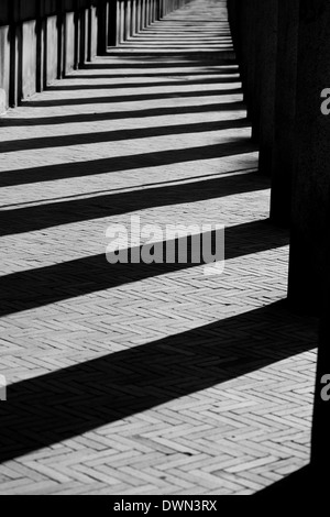 Les ombres dures à travers la vitre d'Arches Banque D'Images