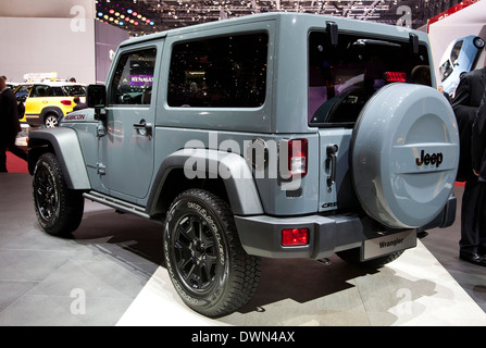 JEEP Wrangler Rubicon au 84e Salon International de l'Automobile de Genève 2014. Banque D'Images