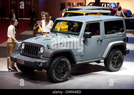 JEEP Wrangler Rubicon au 84e Salon International de l'Automobile de Genève 2014. Banque D'Images