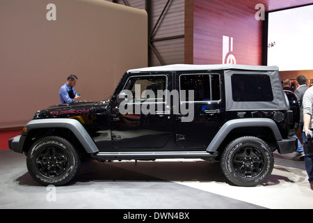 JEEP Wrangler Rubicon au 84e Salon International de l'Automobile de Genève 2014. Banque D'Images