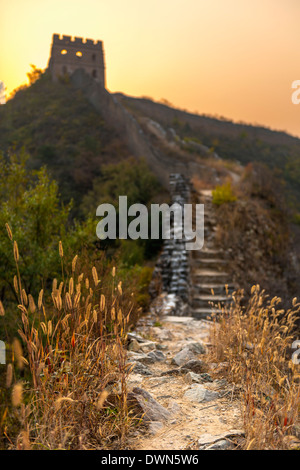 À la section Gubeikou Jinshanling de la Grande Muraille de Chine, Site de l'UNESCO, Miyun County, la municipalité de Beijing, Chine Banque D'Images