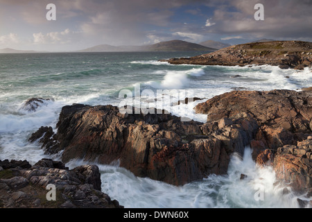 La magnifique côte près de Borve, Isle of Harris, îles Hébrides, Ecosse, Royaume-Uni, Europe Banque D'Images