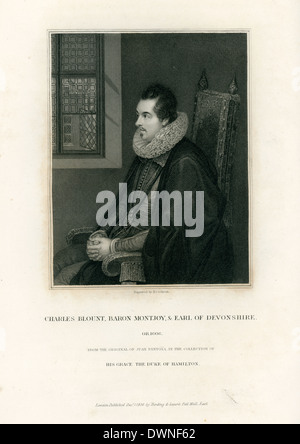 Portrait de Charles Blount, 8e baron et de Mountjoy, 1er comte de Devonshire un noble anglais et soldat Banque D'Images