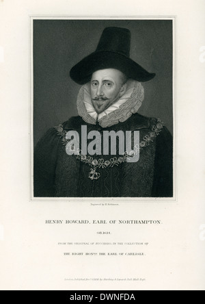 Portrait de Henry Howard, comte de Northampton. Une aristocrate anglaise et courtisan. Banque D'Images