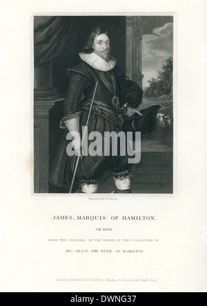 Portrait de James Hamilton, 2e marquis d'Hamilton, portant le titre de seigneur de l'Aven de 1599 à 1604, était un homme politique écossais. Banque D'Images