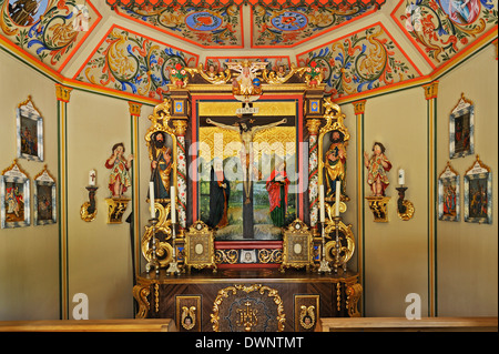 Chapelle Orthodoxe dans Markus Wasmeier Farm et musée des sports d'hiver, Schliersee, Haute-Bavière, Bavière, Allemagne Banque D'Images