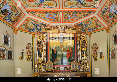 Chapelle Orthodoxe dans Markus Wasmeier Farm et musée des sports d'hiver, Schliersee, Haute-Bavière, Bavière, Allemagne Banque D'Images