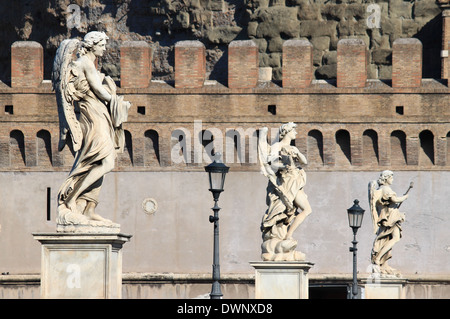 Le pont Saint Ange à Rome, Italie Banque D'Images