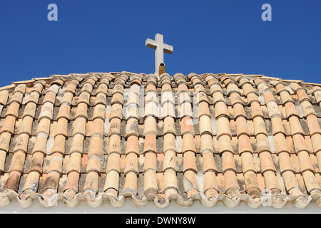 Toit de l'église de Santo Domingo à Ibiza, Espagne Banque D'Images