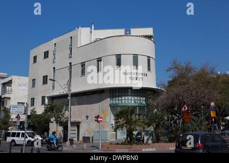 Bâtiment de style Bauhaus à Tel Aviv, Patrimoine de l 'La ville blanche' en photo 22.02.2014 Banque D'Images