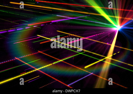Arrière-plan laser disco généré numériquement Banque D'Images