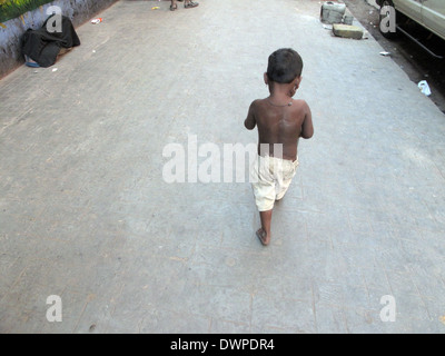 Rues de Calcutta. Des milliers de mendiants sont les la plupart des castes défavorisées vivant dans la rue, 30 janvier 2009. Banque D'Images