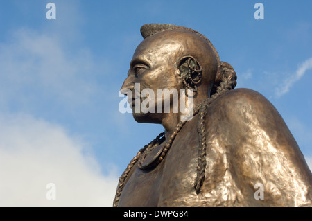 Statue d'un Kateb, ou Kaw, guerrier, Council Grove, Kansas. Photographie numérique Banque D'Images