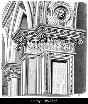 Détail de la cour intérieure du palais des Doges à Venise Banque D'Images