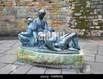 Statue en bronze à l'extérieur le château de Nottingham England uk Banque D'Images