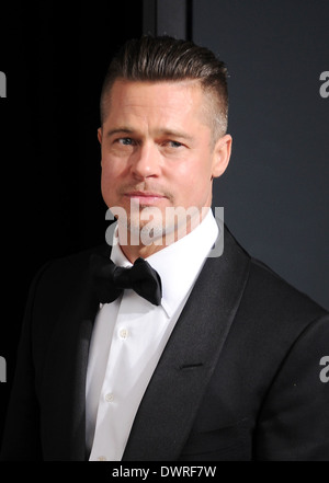 BRAD PITT acteur de film américain à la cérémonie des Oscars en mars 2014. Photo Jeffrey Mayer Banque D'Images