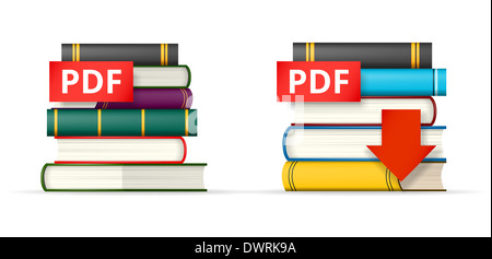 Les piles de livres PDF icônes Banque D'Images