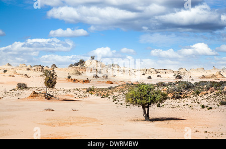 Lake Mungo est ancien lac intérieur figurent désormais dans d'étranges formations rocheuses. Banque D'Images