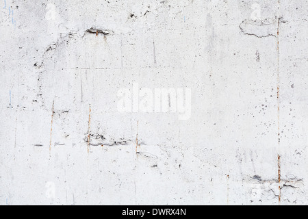 La texture de fond de blanc mur de béton avec armature en acier Banque D'Images