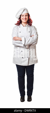 Smiling young woman portrait chef Banque D'Images