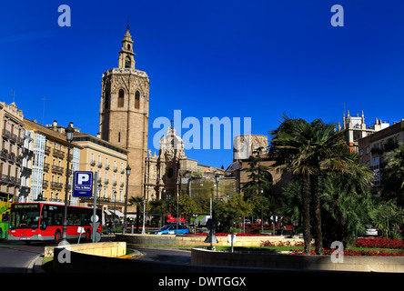 Une vue générale de la Plaza de la Reina, Valence, Espagne, le 6 février 2014. Photo de Sarah Sarah/Ansell Ansell la photographie. Banque D'Images