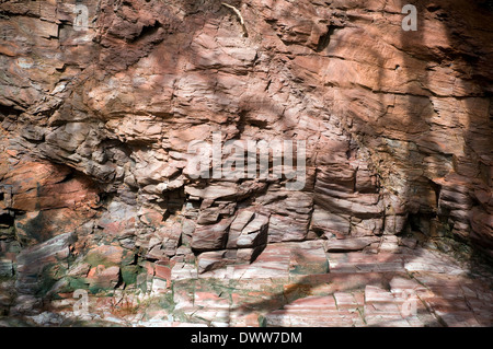 Rock formation,couches,abstrait, architecture, Cadre, contexte, beige, noir, marron, bâtiment, toile, collage, béton, co Banque D'Images