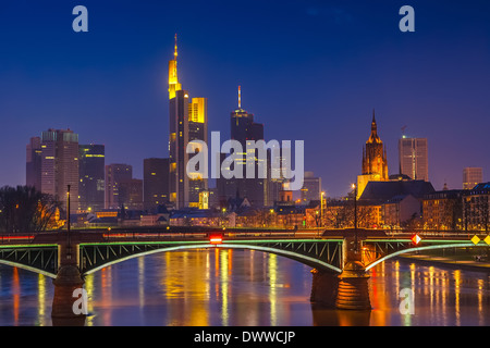 Nuit à Francfort Banque D'Images