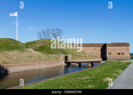 Fort Pulaski National Monument sur l'île de Cockspur, Savannah, Géorgie Banque D'Images