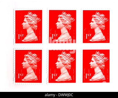 Uk royal mail 1ère classe stamps Banque D'Images