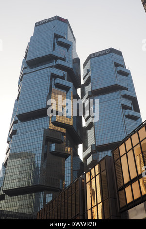 Deux tours de bureaux de Hong Kong, Lippo Centre Tower 1 et 2 Banque D'Images