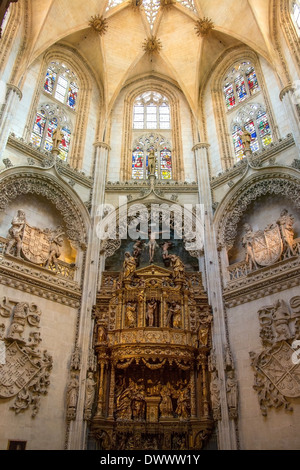 Intérieur de la cathédrale de Burgos dans la ville de Burgos, dans le nord de l'Espagne. Banque D'Images