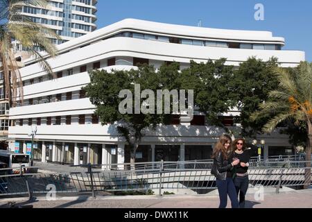 Patrimoine de bâtiments au Bauhaus à Tel Aviv Dizengoff illustré 20.02.2014 Banque D'Images