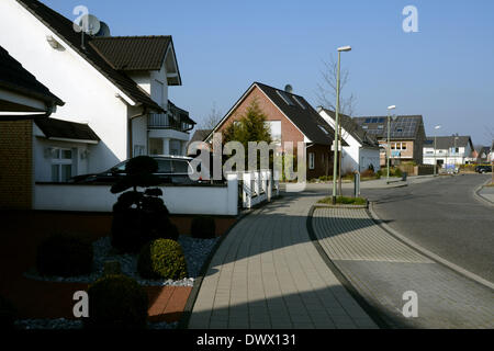 De nouvelles maisons à Düsseldorf (Rhénanie-Westphalie) le 11/03/2014. Banque D'Images