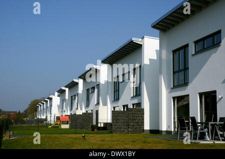 De nouvelles maisons à Düsseldorf (Rhénanie-Westphalie) le 11/03/2014. Banque D'Images